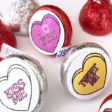 Conversation Heart Valentine Kiss Label Printable
