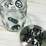 Eat Sleep Game Repeat Video Gamer Candy Jar