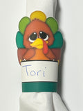 Turkey Thanksgiving Name Card Napkin Ring Printable