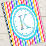 Bright Colors Alphabet Monogram Personalized Notebook