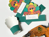 Turkey Thanksgiving Name Card Napkin Ring Printable