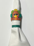 Turkey Thanksgiving Name Card Napkin Ring Printable