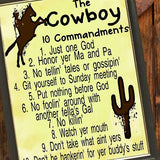 Cowboy 10 Commandments Printable Wall Art