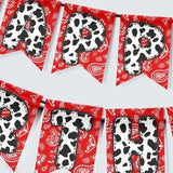 Cow Red Bandana Pennant Banner Printable