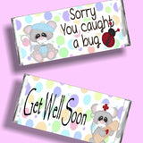 Bug Get Well Soon Candy Bar Wrapper