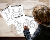 Insect Bug Masks Pretend Play Craft Coloring Pages