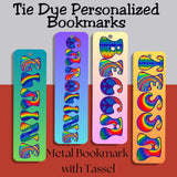 Tie Dye Personalized Bookmark with Tassel