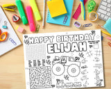 Vehicle Color Activity Placemat Canva Template