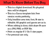 Vehicle Color Activity Placemat Canva Template