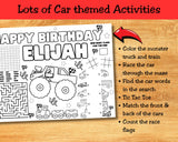 Vehicle Color Activity Placemat Canva Template