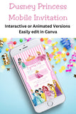Fairy Tale Princess Mobile Party Invitation Editable Canva Link