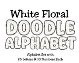Floral Doodle Alphabet Clip Art for Parties, Nursery Decor, Easter