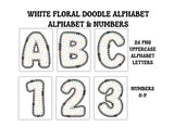 Floral Doodle Alphabet Clip Art for Parties, Nursery Decor, Easter
