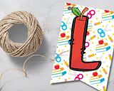 Apple Alphabet School Pennant Banner Printable