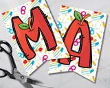 Apple Alphabet School Pennant Banner Printable