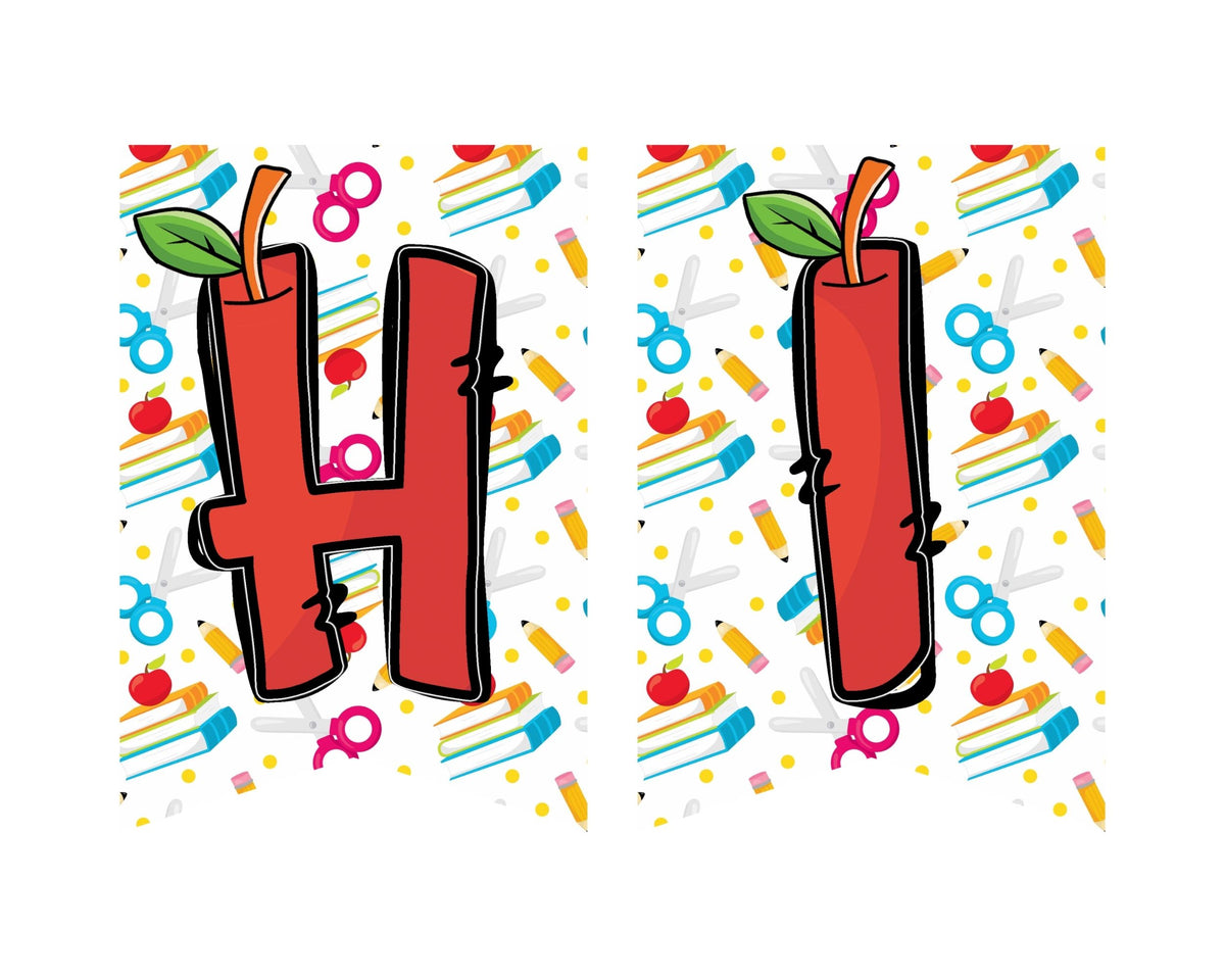 Apple Alphabet School Pennant Banner Printable