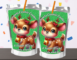 Reindeer Capri Sun Labels – Printable Christmas Drink Pouch Stickers for Kids
