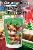 Reindeer Capri Sun Labels – Printable Christmas Drink Pouch Stickers for Kids
