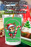Reindeer Capri Sun Labels – Printable Christmas Drink Pouch Stickers for Kids