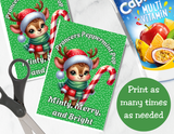 Reindeer Capri Sun Labels – Printable Christmas Drink Pouch Stickers for Kids