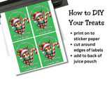 Reindeer Capri Sun Labels – Printable Christmas Drink Pouch Stickers for Kids