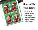 Reindeer Capri Sun Labels – Printable Christmas Drink Pouch Stickers for Kids
