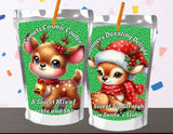 Reindeer Capri Sun Labels – Printable Christmas Drink Pouch Stickers for Kids