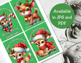 Reindeer Capri Sun Labels – Printable Christmas Drink Pouch Stickers for Kids