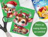 Reindeer Capri Sun Labels – Printable Christmas Drink Pouch Stickers for Kids