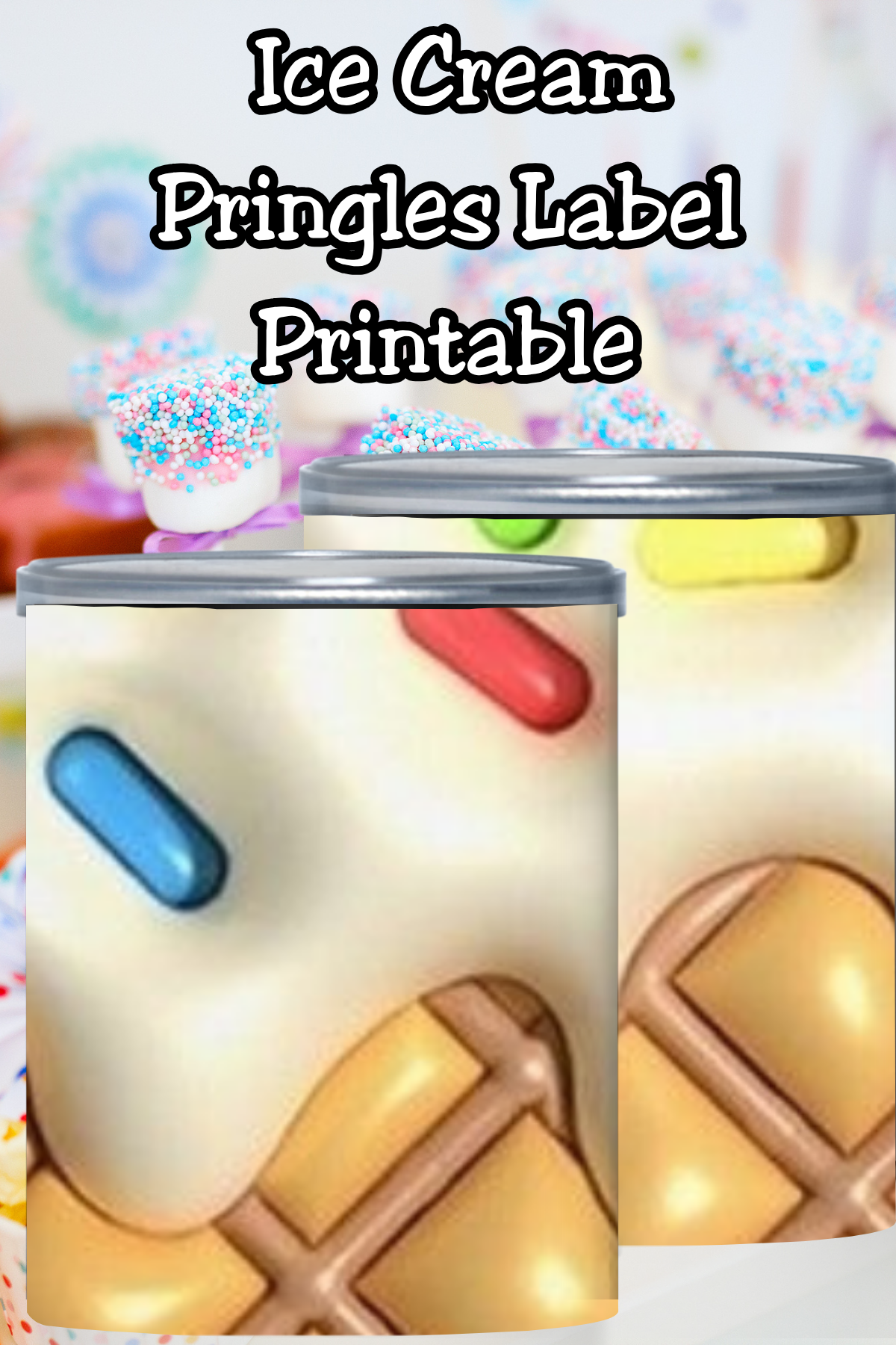 Ice Cream Birthday Pringles Can Label Printable