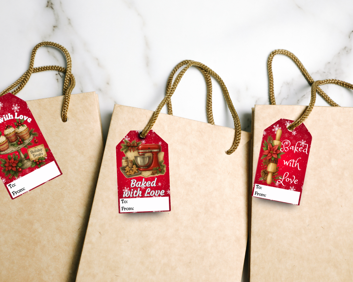 Baked With Love Christmas Printable Gift Tags
