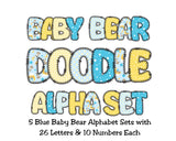 Blue Baby Bear Alphabet Clip Art Sets