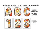Autumn Sunset Scrapbook Alphabet Sets