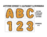 Autumn Sunset Scrapbook Alphabet Sets