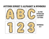 Autumn Sunset Scrapbook Alphabet Sets