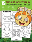 Insect Bug Masks Pretend Play Craft Coloring Pages