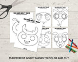 Insect Bug Masks Pretend Play Craft Coloring Pages
