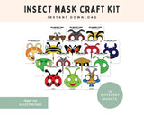 Insect Bug Masks Pretend Play Craft Coloring Pages