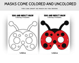 Insect Bug Masks Pretend Play Craft Coloring Pages