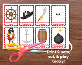 Pirate Memory Matching Game Printable