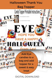 Eye Halloween Canva Template Bag Topper Printable