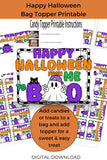 Boo Halloween Bag Topper Printable