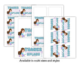 Custom Mermaid Thank You Personalizable Bag Topper Tag Canva Template Printable
