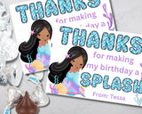 Custom Mermaid Thank You Personalizable Bag Topper Tag Canva Template Printable