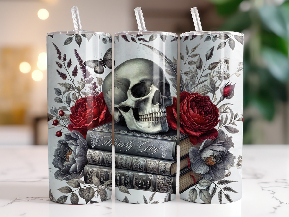 Roses and Morally Grey Books 20 ounce Stainless Steel Tumbler *632