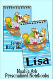 Noahs Ark Babyshower or Birthday Party Favor Personalized Notebook