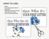 College Flower Open When Envelope Label Printables