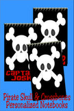 Pirate Skull and Crossbones Personalized Notebook Party Favors
