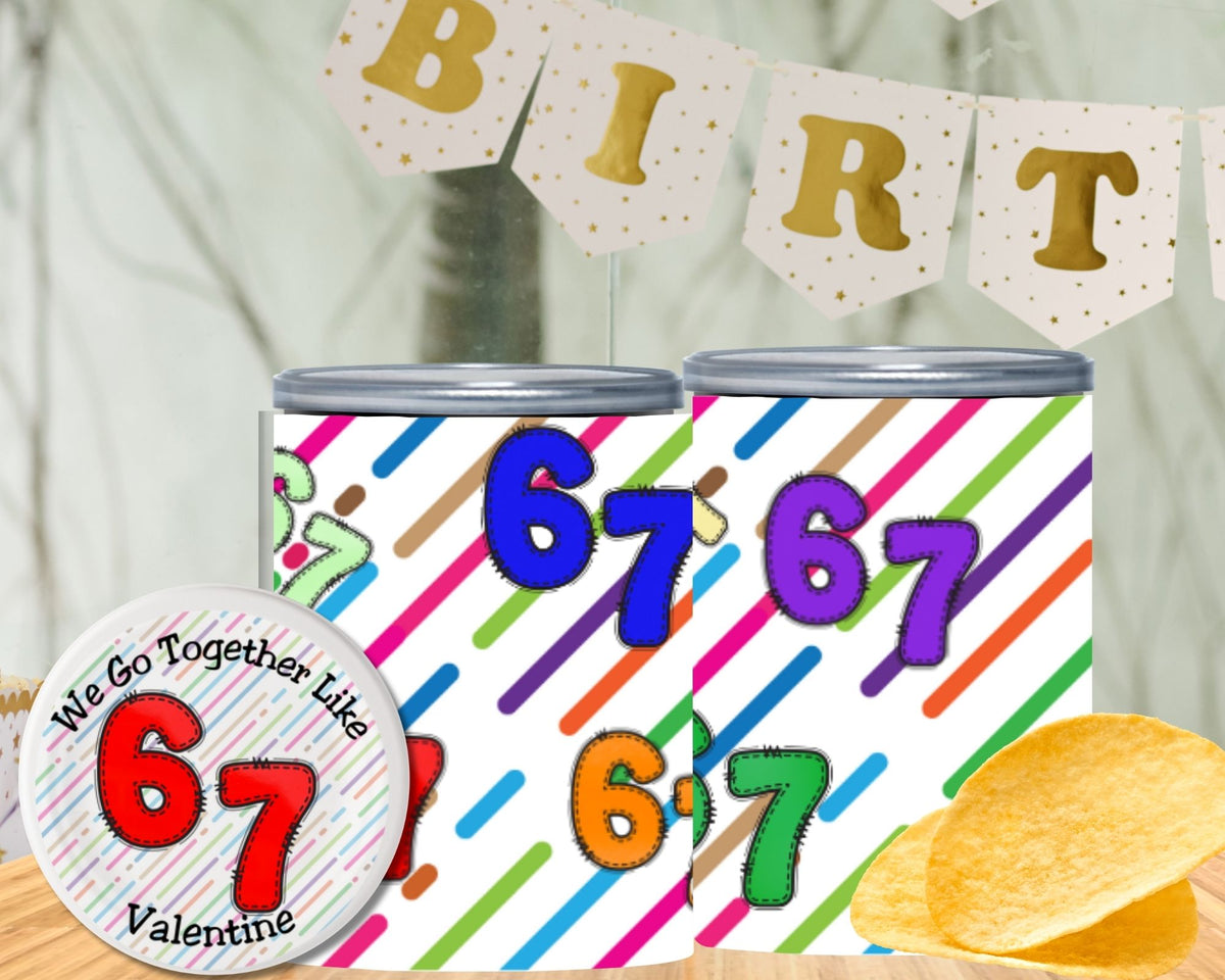6 & 7 Valentine Pringles Labels – We Go Together Like 6 and 7 Printable Kids Valentine Snack Wrap