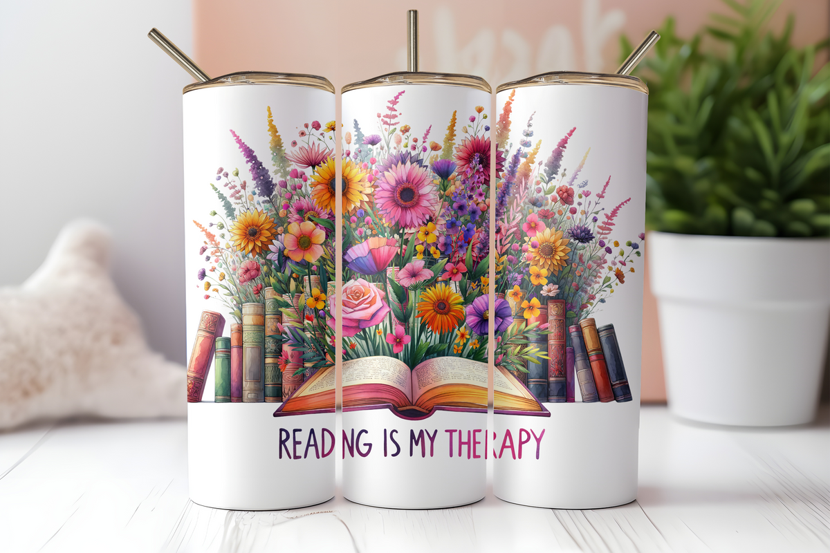 Reading is my Therapy 20 ounce Stainless Steel Tumbler *624